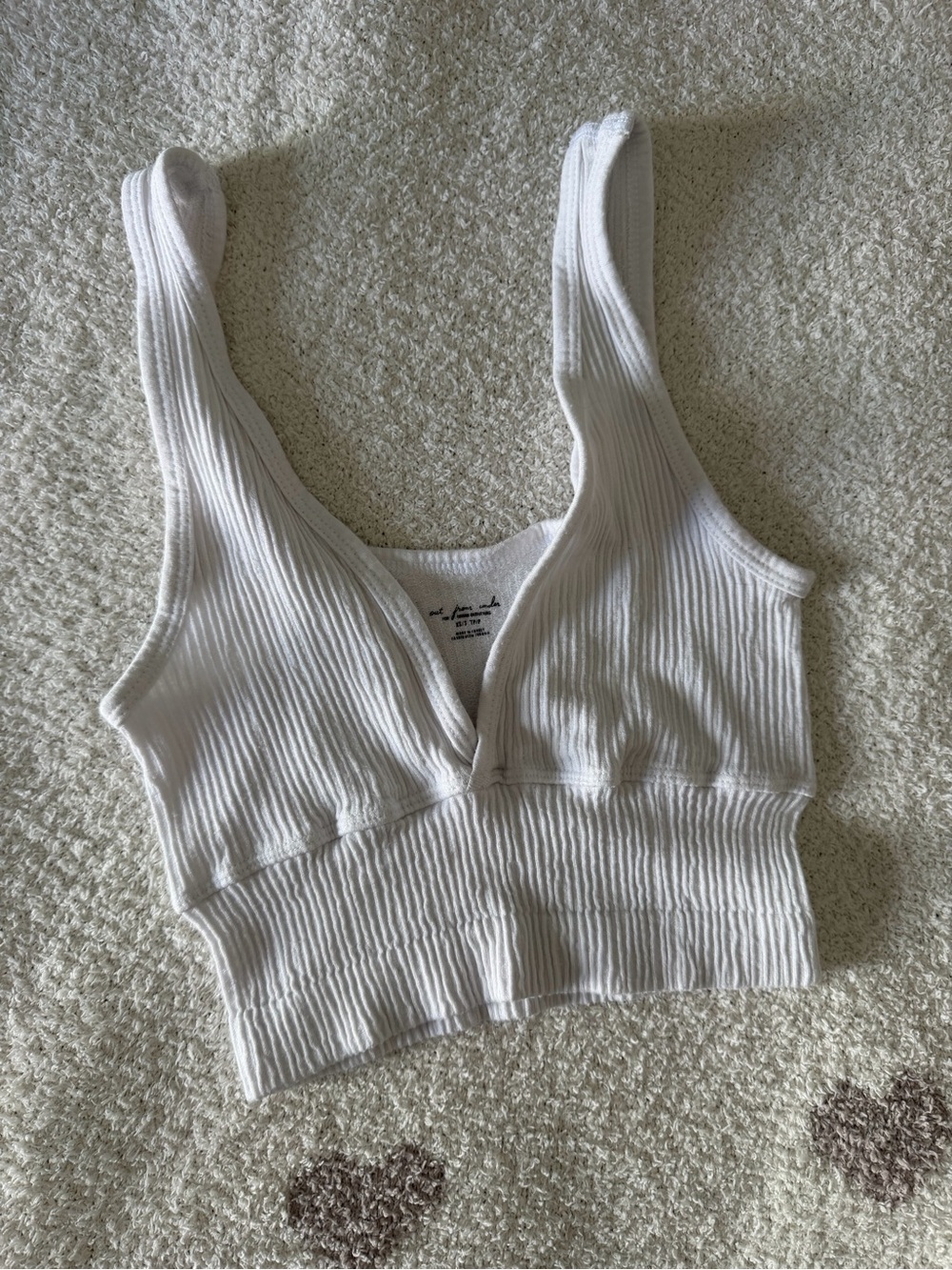 Urban Outfitters White Ribbed Knit Top